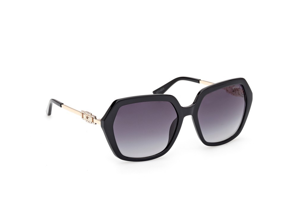 Occhiali da sole Guess GU00267 (01B) colore nero lucido / oro endura lucido forma geometrico lenti fumo grad.
