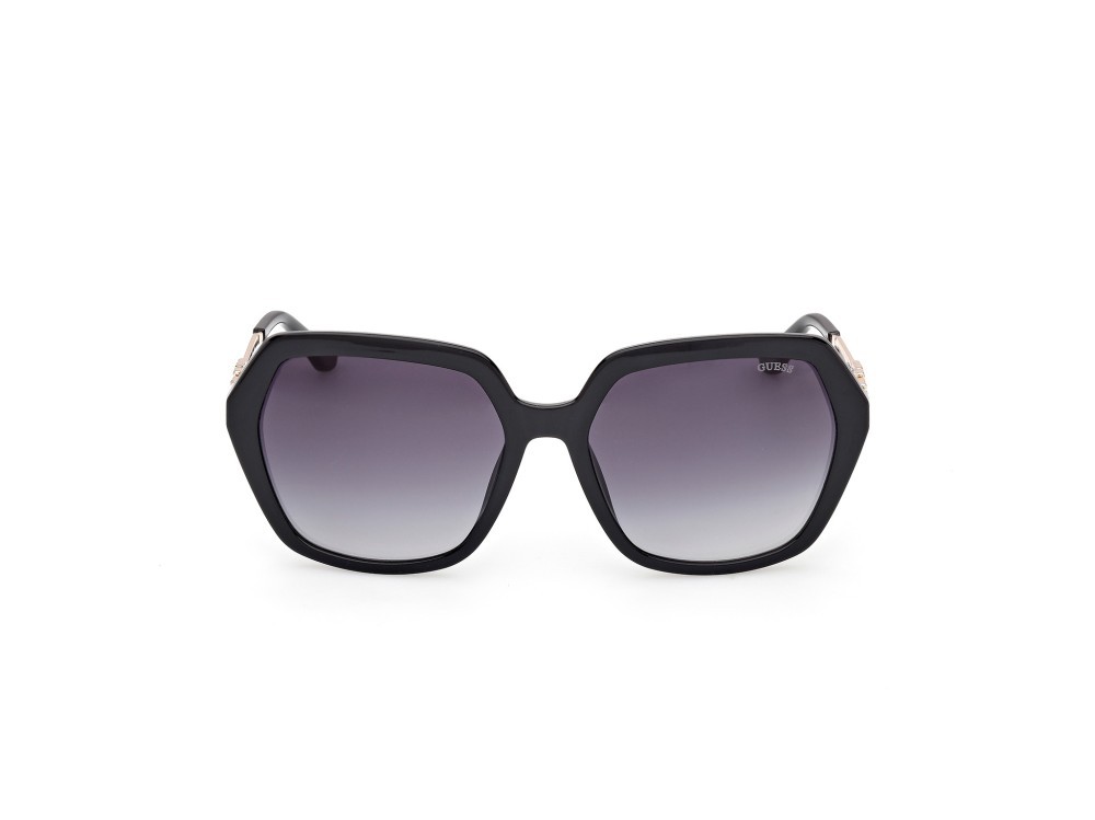 Occhiali da sole Guess GU00267 (01B) colore nero lucido / oro endura lucido forma geometrico lenti fumo grad.