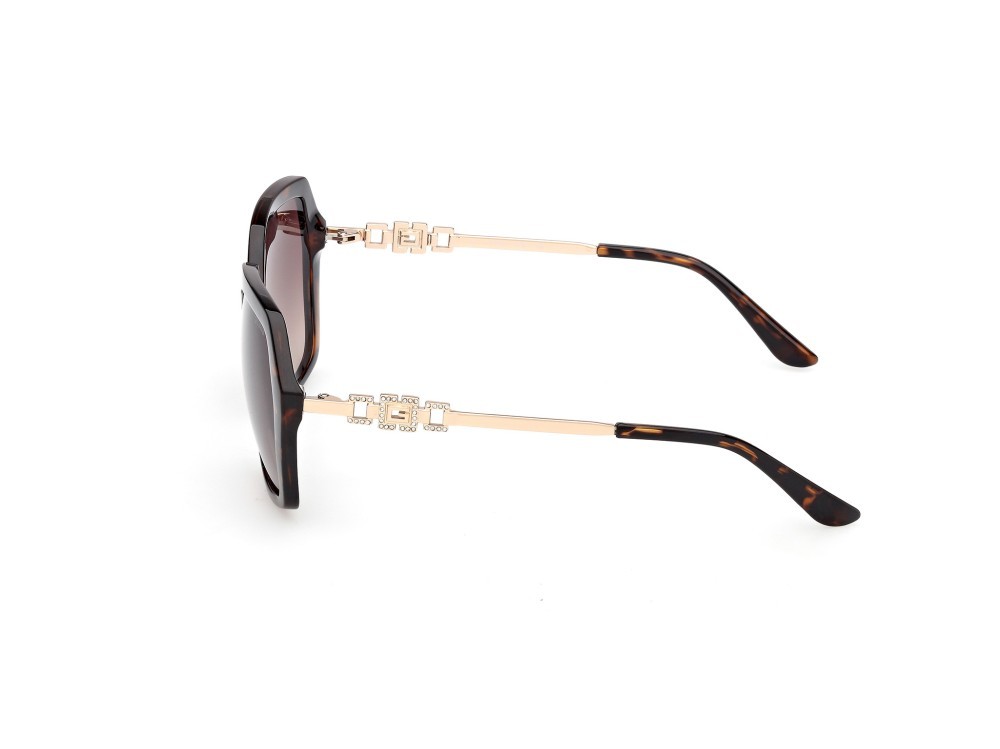 Occhiali da sole Guess GU00267 (52F) colore avana scura / oro endura lucido forma geometrico lenti marrone sfumato