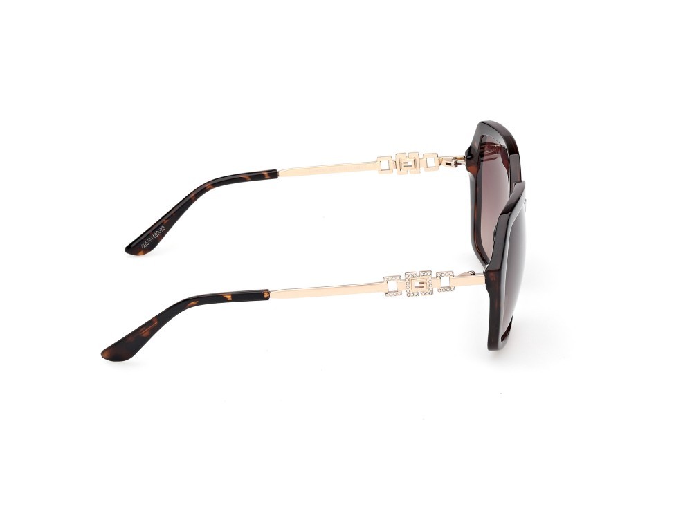 Occhiali da sole Guess GU00267 (52F) colore avana scura / oro endura lucido forma geometrico lenti marrone sfumato