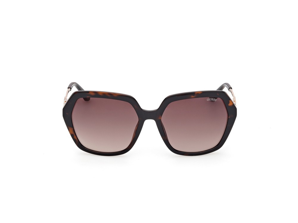 Occhiali da sole Guess GU00267 (52F) colore avana scura / oro endura lucido forma geometrico lenti marrone sfumato