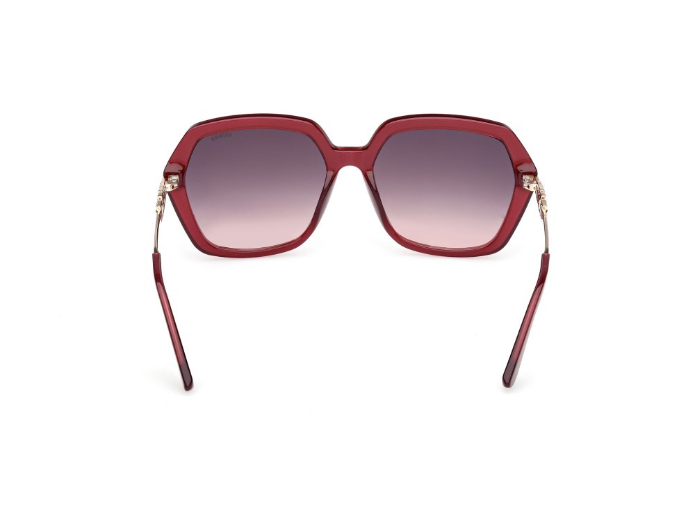 Occhiali da sole Guess GU00267 (69Z) colore bordeaux lucido / oro endura lucido forma geometrico lenti viola sfumato o specchiato