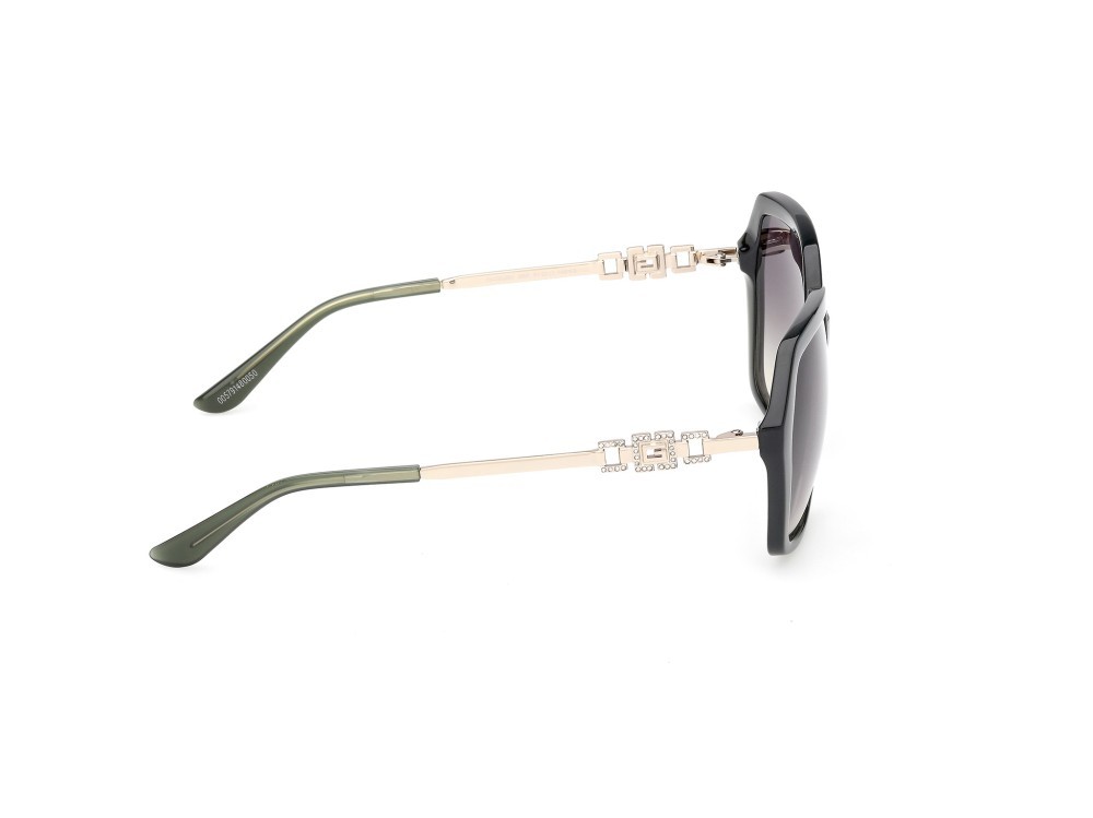 Occhiali da sole Guess GU00267 (96P) colore verde scuro lucido / oro pallido lucido forma geometrico lenti verde sfumato