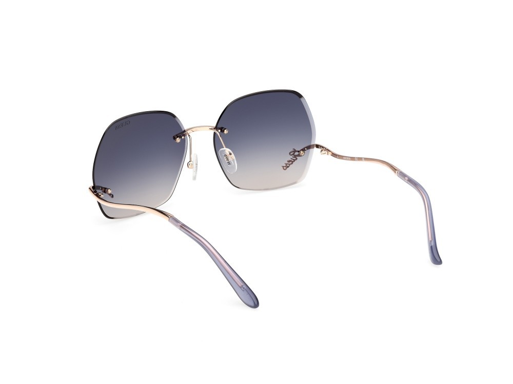 Occhiali da sole Guess GU00268 (28B) colore oro rosé lucido forma farfalla lenti fumo grad.