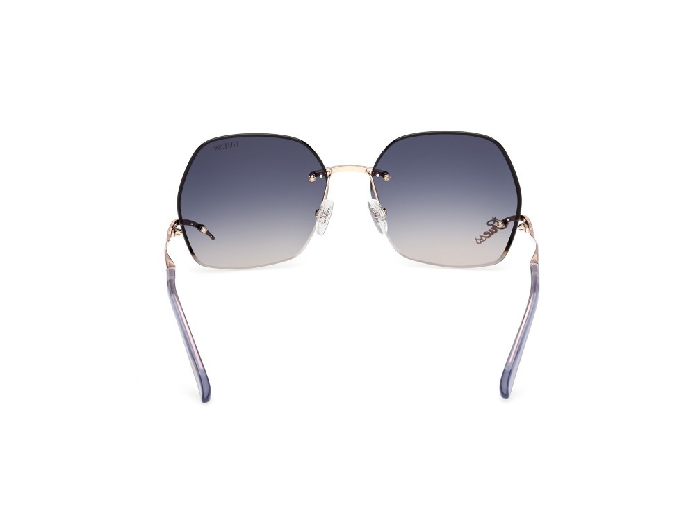 Occhiali da sole Guess GU00268 (28B) colore oro rosé lucido forma farfalla lenti fumo grad.