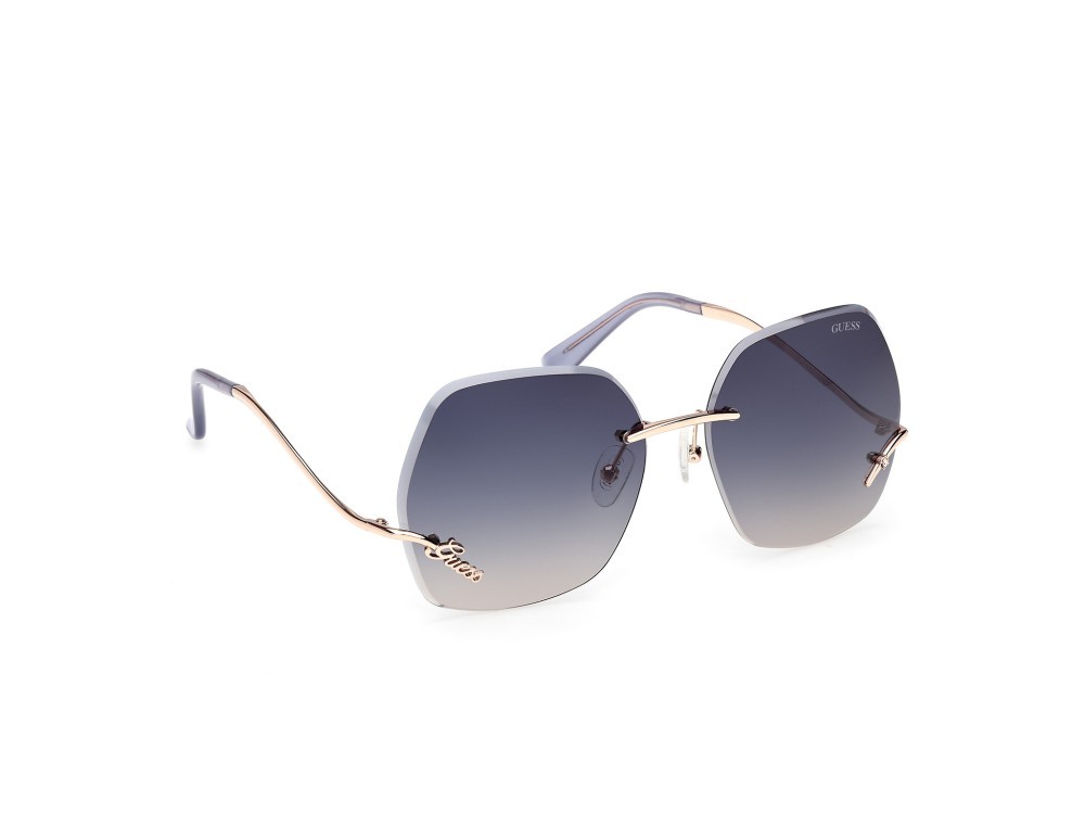 Occhiali da sole Guess GU00268 (28B) colore oro rosé lucido forma farfalla lenti fumo grad.