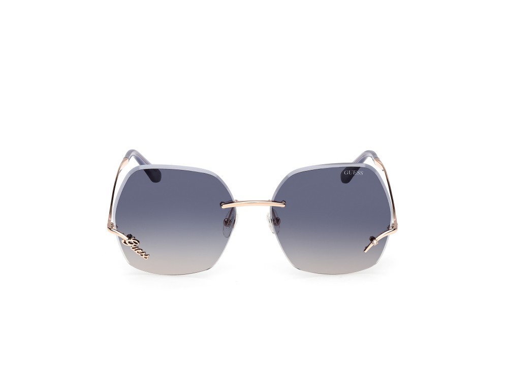 Occhiali da sole Guess GU00268 (28B) colore oro rosé lucido forma farfalla lenti fumo grad.