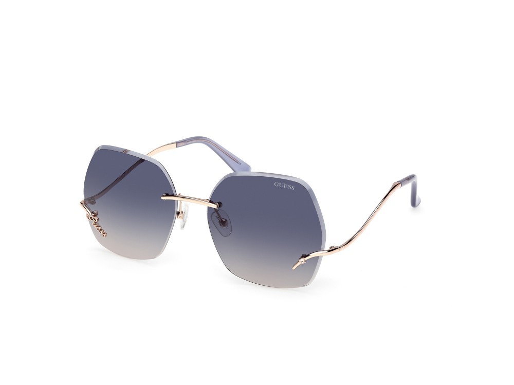 Occhiali da sole Guess GU00268 (28B) colore oro rosé lucido forma farfalla lenti fumo grad.