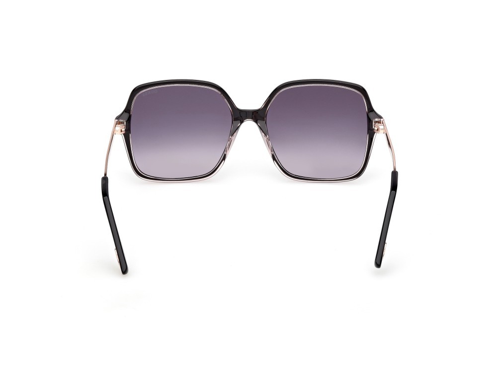 Occhiali da sole Guess GU00270 (01B) colore nero lucido / oro rosé lucido forma quadrato lenti fumo grad.