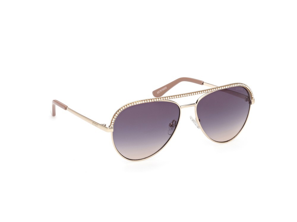 Occhiali da sole Guess GU00271 (32B) colore oro pallido lucido forma aviator lenti fumo grad.