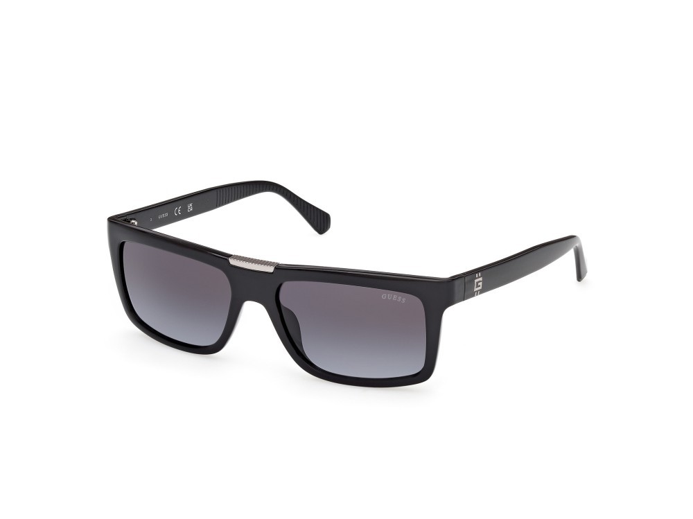 Occhiali da sole Guess GU00274 (01B) colore nero lucido forma rettangolare lenti fumo grad.