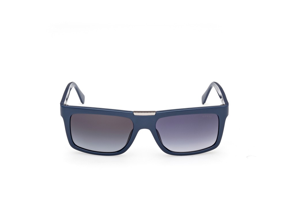 Occhiali da sole Guess GU00274 (90W) colore blu lucido forma rettangolare lenti  blu sfumato