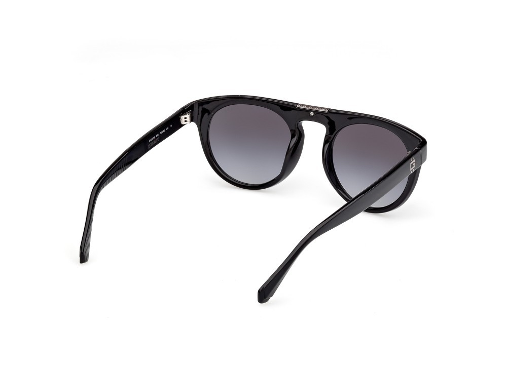 Occhiali da sole Guess GU00275 (01B) colore nero lucido forma rotondo lenti fumo gradiente