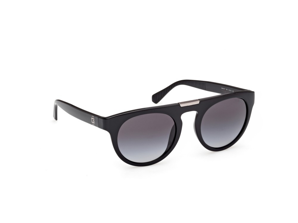 Occhiali da sole Guess GU00275 (01B) colore nero lucido forma rotondo lenti fumo gradiente