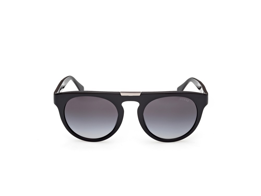 Occhiali da sole Guess GU00275 (01B) colore nero lucido forma rotondo lenti fumo gradiente