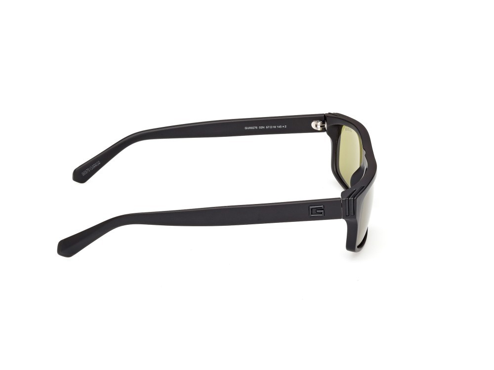 Occhiali da sole Guess GU00276 (02N) colore nero opaco forma rettangolare lenti verde