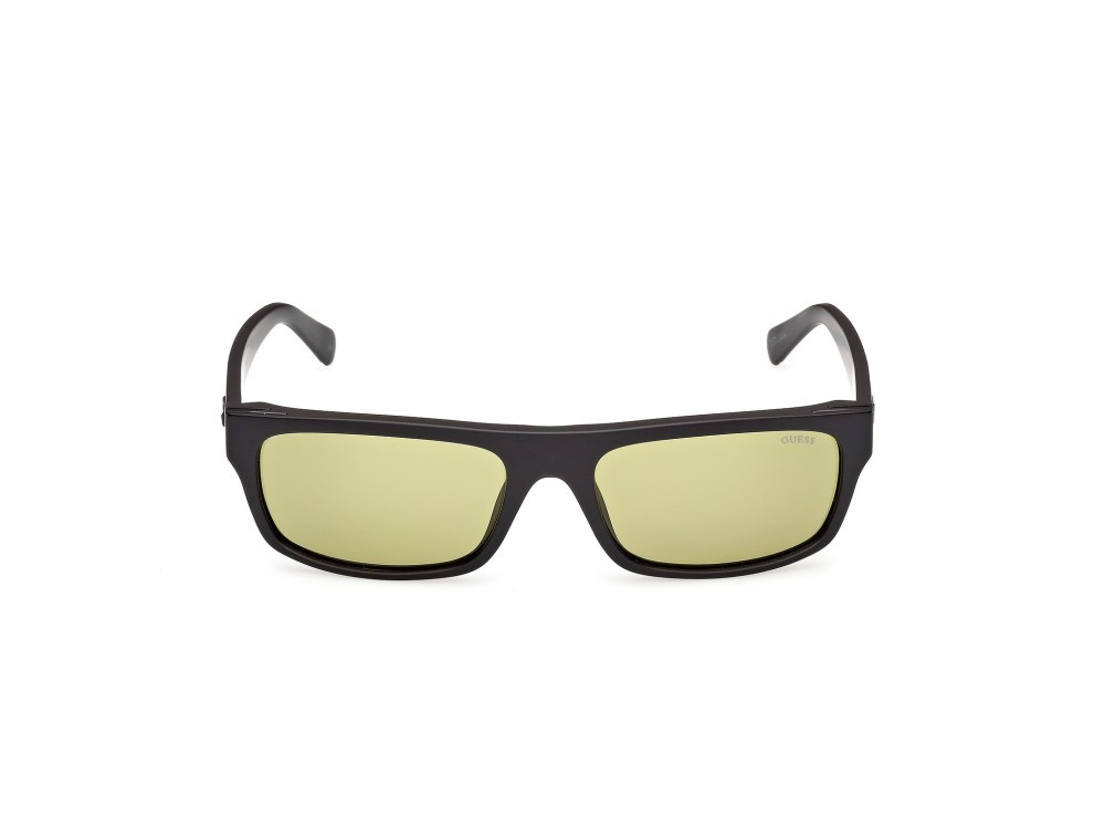 Occhiali da sole Guess GU00276 (02N) colore nero opaco forma rettangolare lenti verde