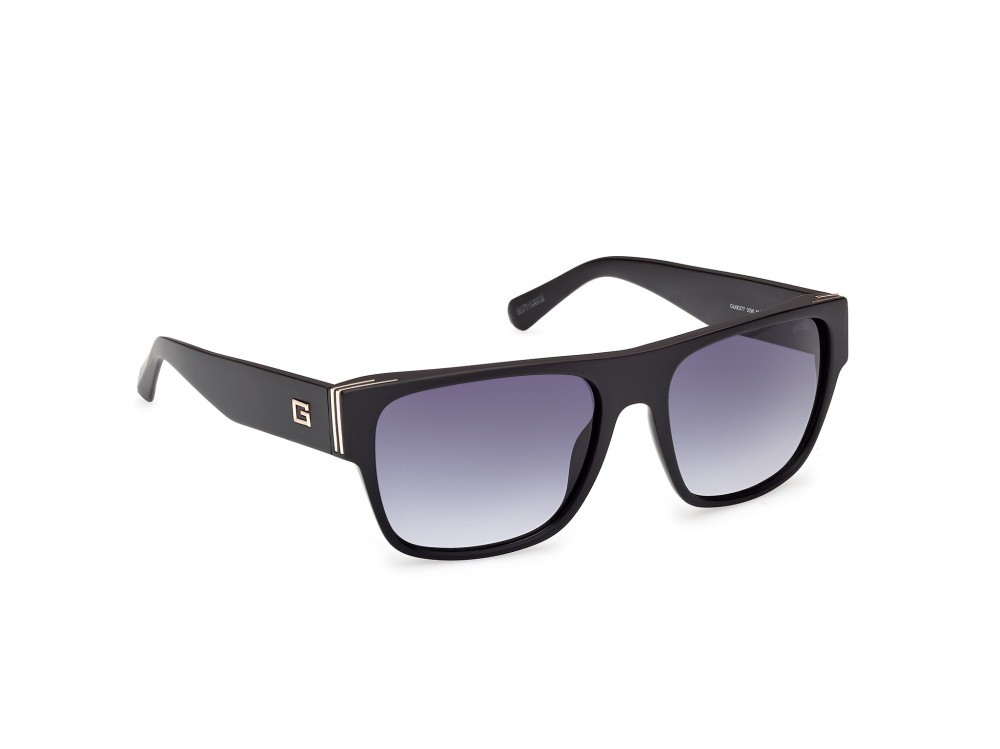 Sonnenbrillen Guess GU00277 (02W) farbe nero opaco form quadratisch gläser blu sfumato