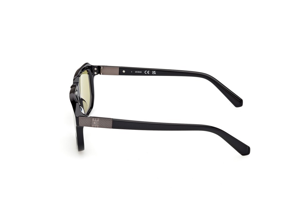 Occhiali da sole Guess GU00278 (01N) colore nero lucido  forma rettangolare lenti verde