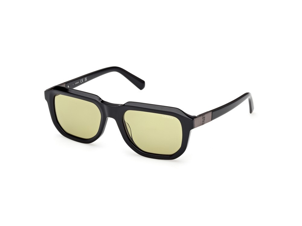 Occhiali da sole Guess GU00278 (01N) colore nero lucido  forma rettangolare lenti verde