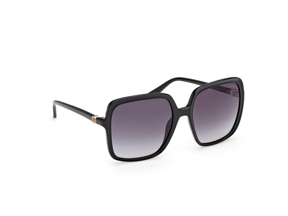 Occhiali da sole Guess GU00280 (01B) colore nero lucido forma quadrato lenti fumo grad.