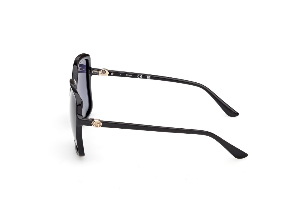 Occhiali da sole Guess GU00280 (01D) colore nero lucido forma quadrato lenti fumo polar.