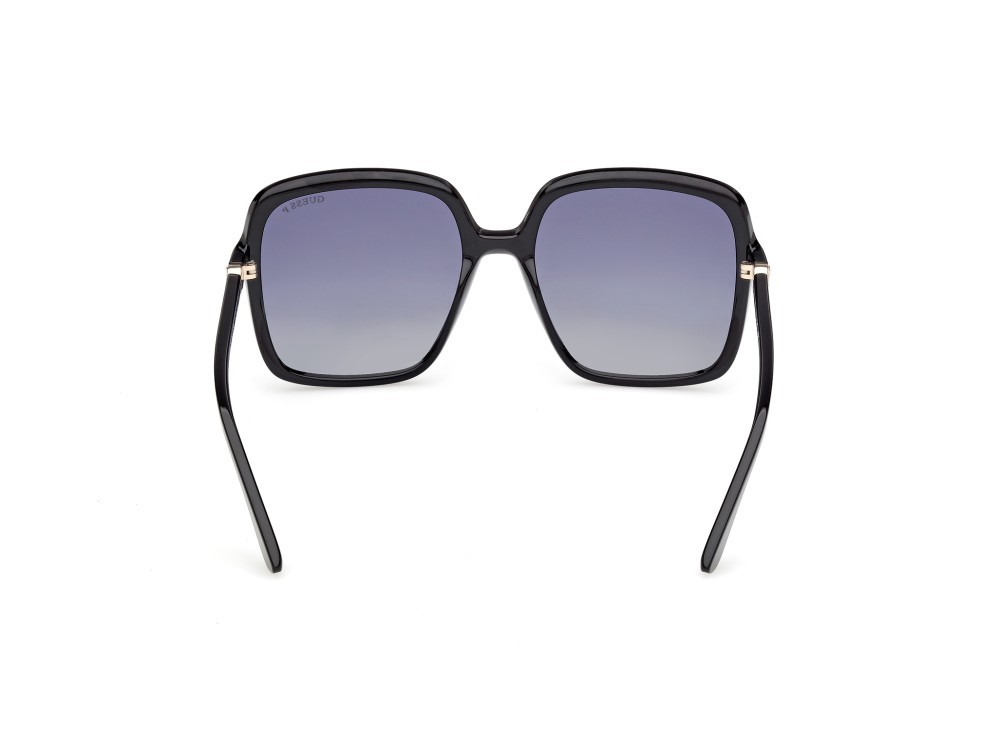 Occhiali da sole Guess GU00280 (01D) colore nero lucido forma quadrato lenti fumo polar.