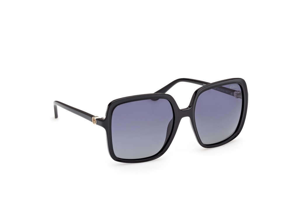 Occhiali da sole Guess GU00280 (01D) colore nero lucido forma quadrato lenti fumo polar.