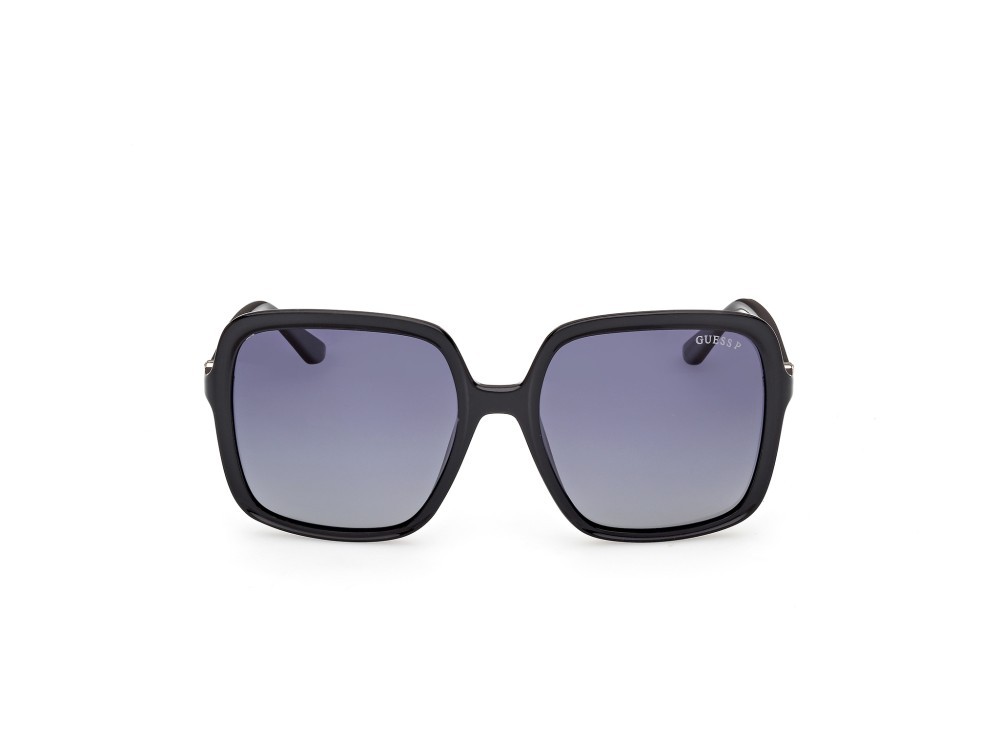 Occhiali da sole Guess GU00280 (01D) colore nero lucido forma quadrato lenti fumo polar.