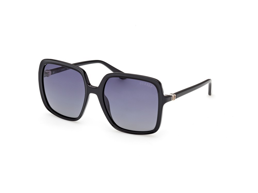 Occhiali da sole Guess GU00280 (01D) colore nero lucido forma quadrato lenti fumo polar.