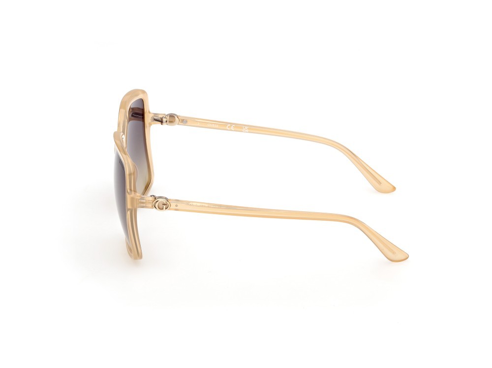 Occhiali da sole Guess GU00280 (41B) colore giallo chiaro lucido forma quadrato lenti fumo grad.
