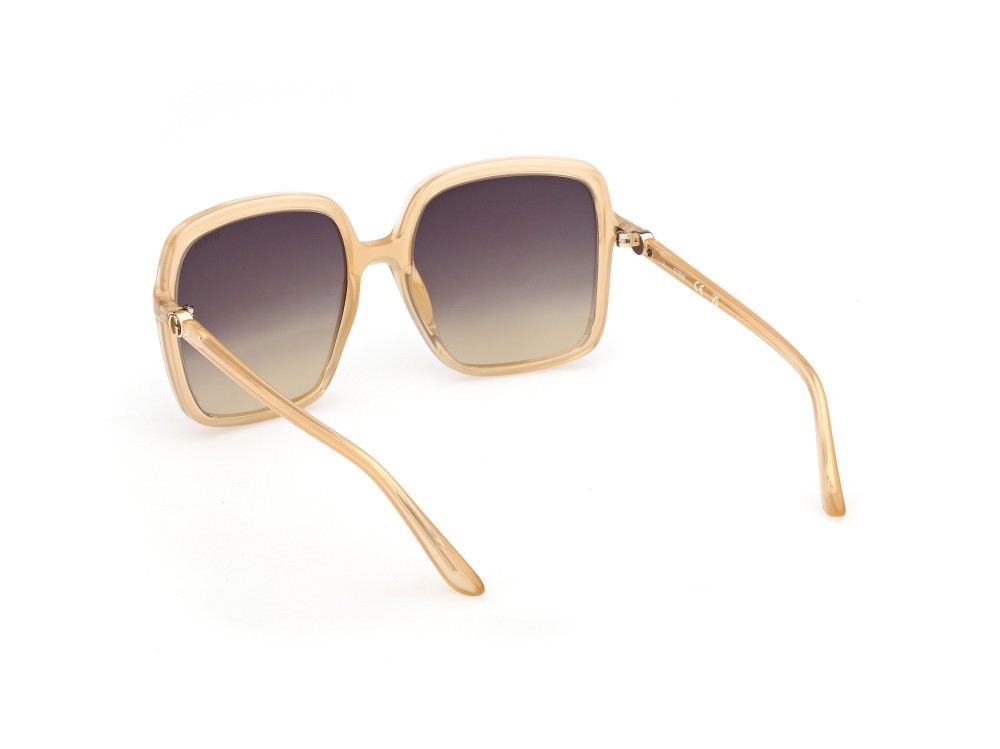 Occhiali da sole Guess GU00280 (41B) colore giallo chiaro lucido forma quadrato lenti fumo grad.