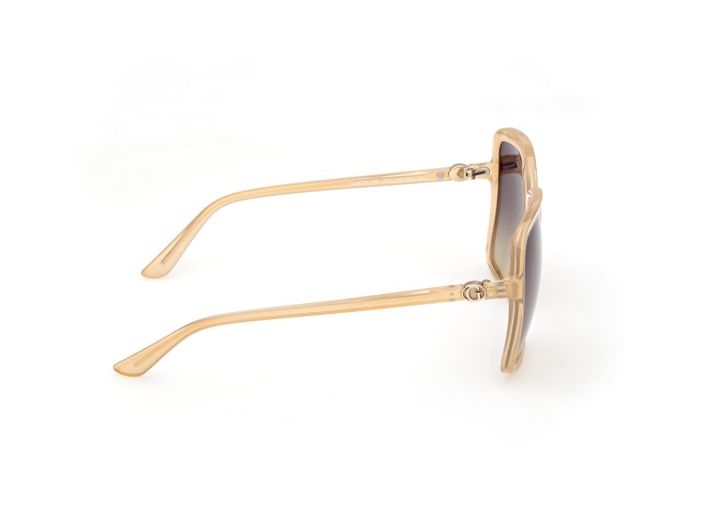 Occhiali da sole Guess GU00280 (41B) colore giallo chiaro lucido forma quadrato lenti fumo grad.