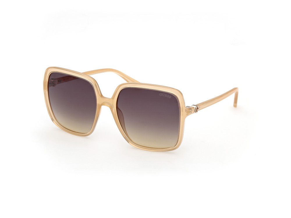 Occhiali da sole Guess GU00280 (41B) colore giallo chiaro lucido forma quadrato lenti fumo grad.