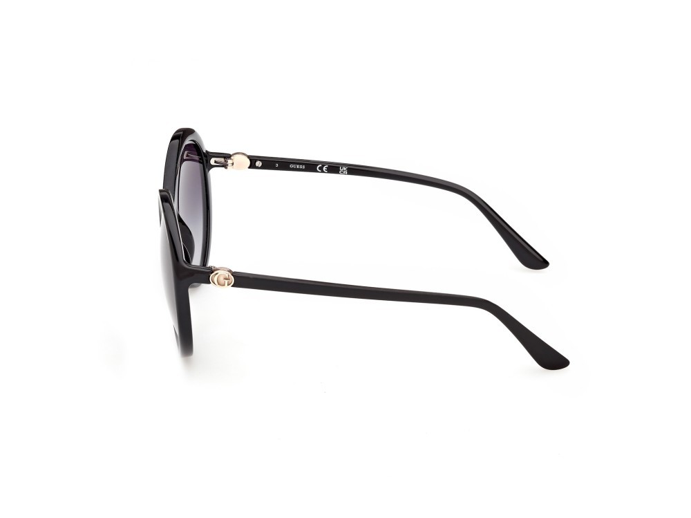 Occhiali da sole Guess GU00281 (01B) colore nero lucido forma rotondo lenti fumo grad.
