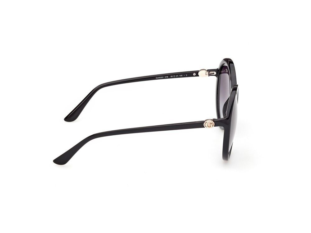 Occhiali da sole Guess GU00281 (01B) colore nero lucido forma rotondo lenti fumo grad.