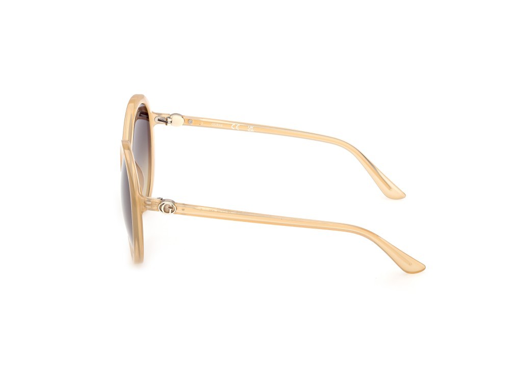 Occhiali da sole Guess GU00281 (41B) colore giallo chiaro lucido forma rotondo lenti fumo grad.