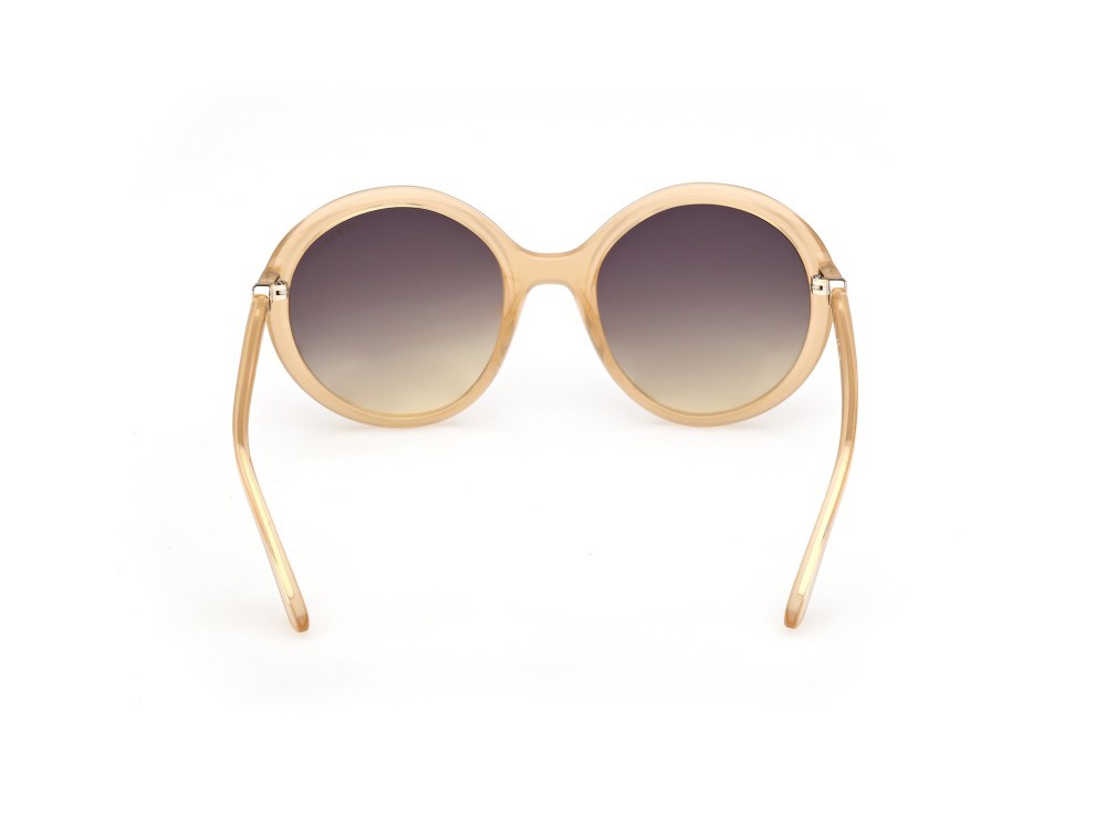 Occhiali da sole Guess GU00281 (41B) colore giallo chiaro lucido forma rotondo lenti fumo grad.