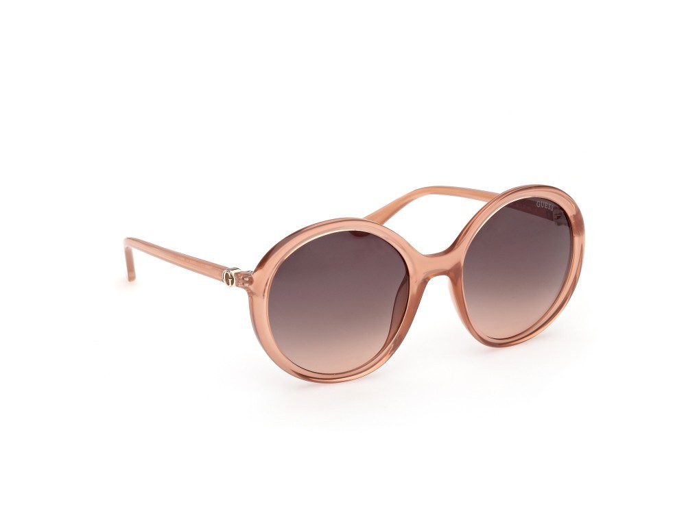 Occhiali da sole Guess GU00281 (44B) colore arancio chiaro lucido forma rotondo lenti fumo grad.