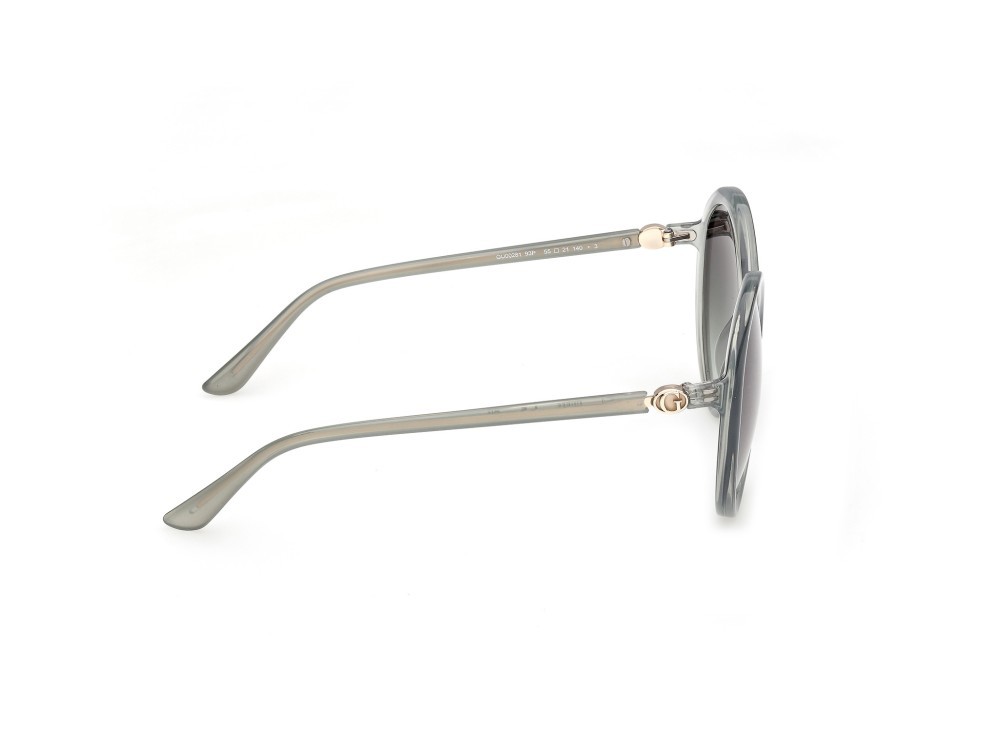 Occhiali da sole Guess GU00281 (93P) colore verde chiaro lucido  forma rotondo lenti verde sfumato