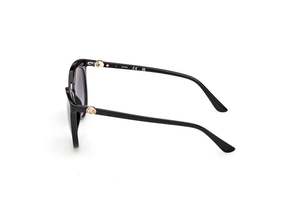 Occhiali da sole Guess GU00282 (01B) colore nero lucido  forma rotondo lenti fumo grad.