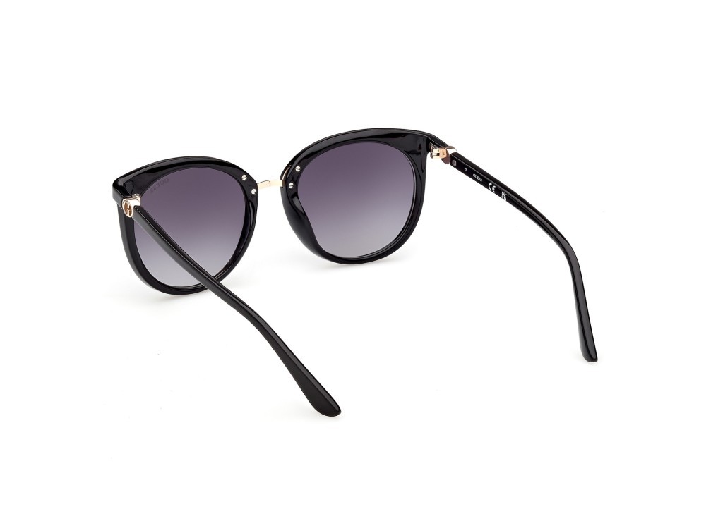 Occhiali da sole Guess GU00282 (01B) colore nero lucido  forma rotondo lenti fumo grad.