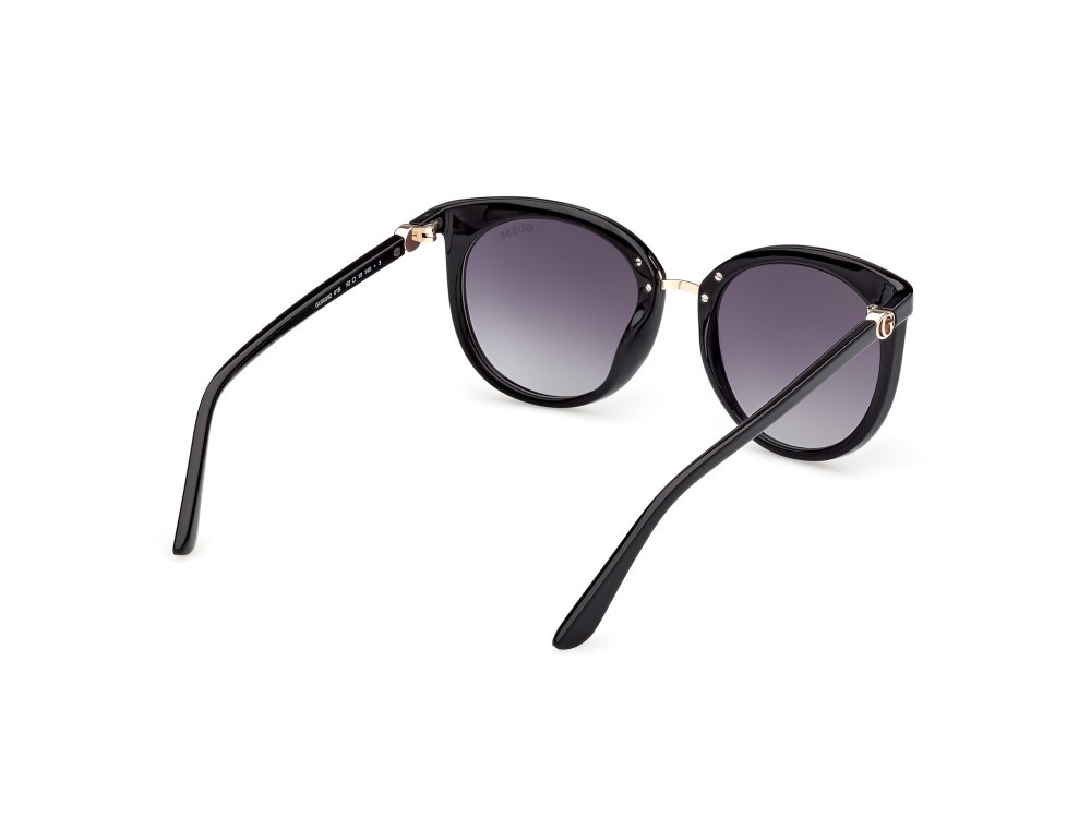 Occhiali da sole Guess GU00282 (01B) colore nero lucido  forma rotondo lenti fumo grad.
