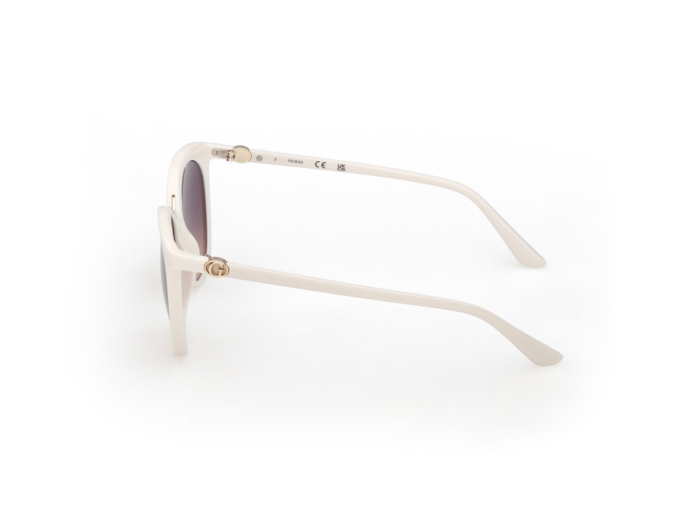 Occhiali da sole Guess GU00282 (21Z) colore avorio lucido  forma rotondo lenti viola sfumato o specchiato