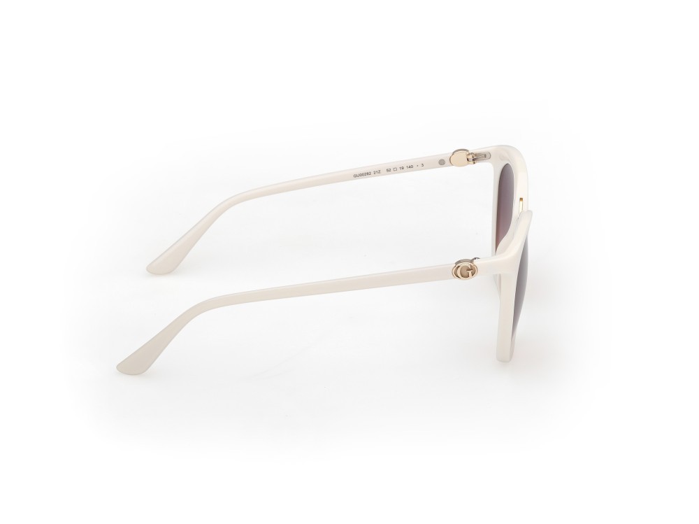 Occhiali da sole Guess GU00282 (21Z) colore avorio lucido  forma rotondo lenti viola sfumato o specchiato
