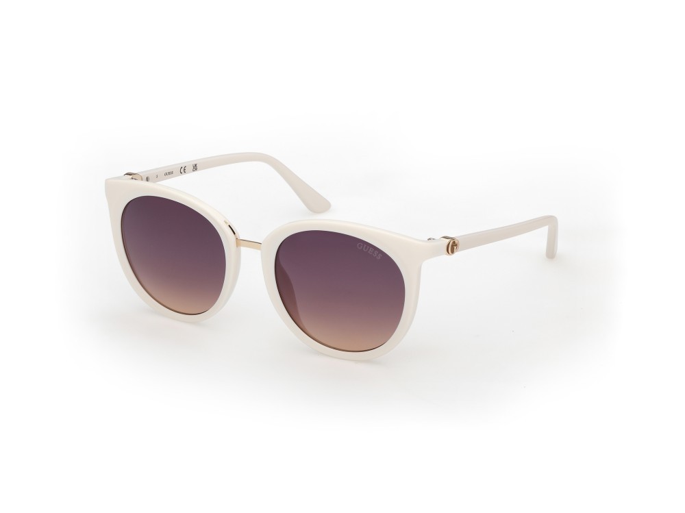 Occhiali da sole Guess GU00282 (21Z) colore avorio lucido  forma rotondo lenti viola sfumato o specchiato