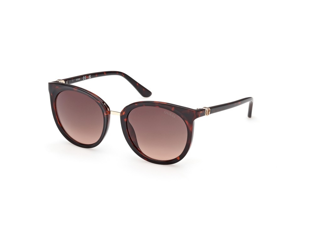 Occhiali da sole Guess GU00282 (52F) colore avana scura  forma rotondo lenti marrone sfumato