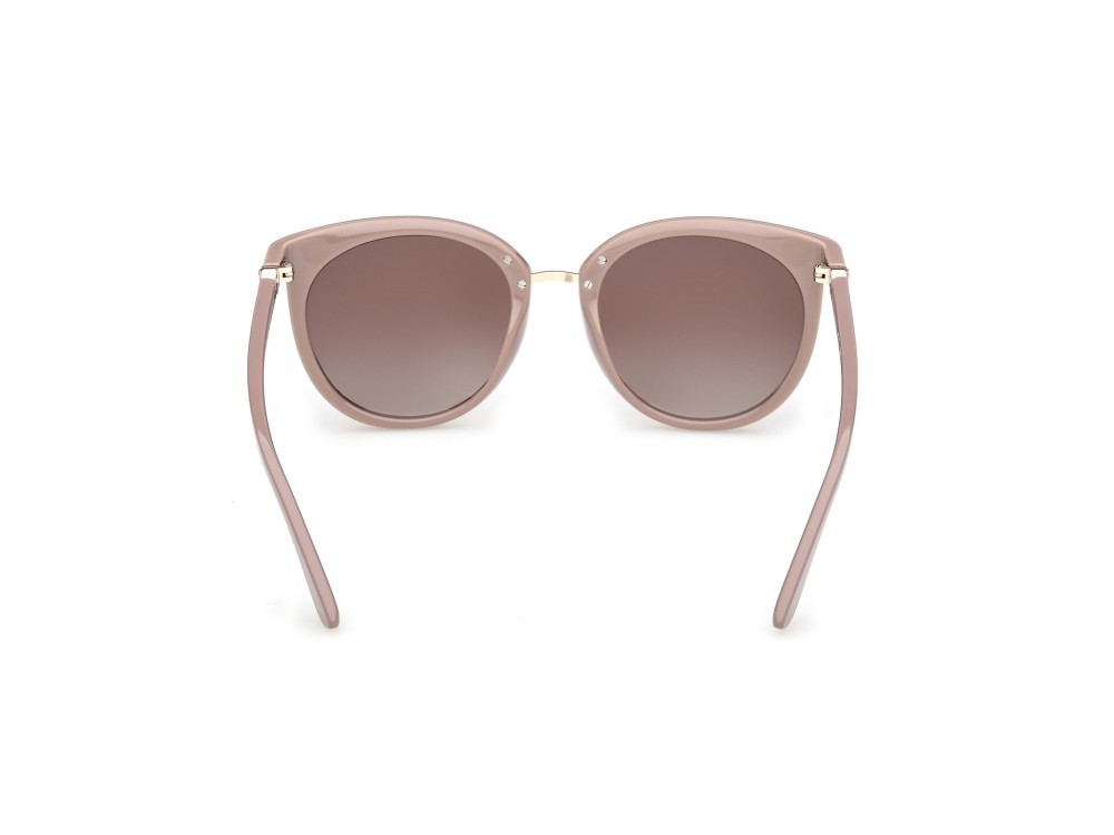 Occhiali da sole Guess GU00282 (57F) colore beige lucido  forma rotondo lenti marrone sfumato