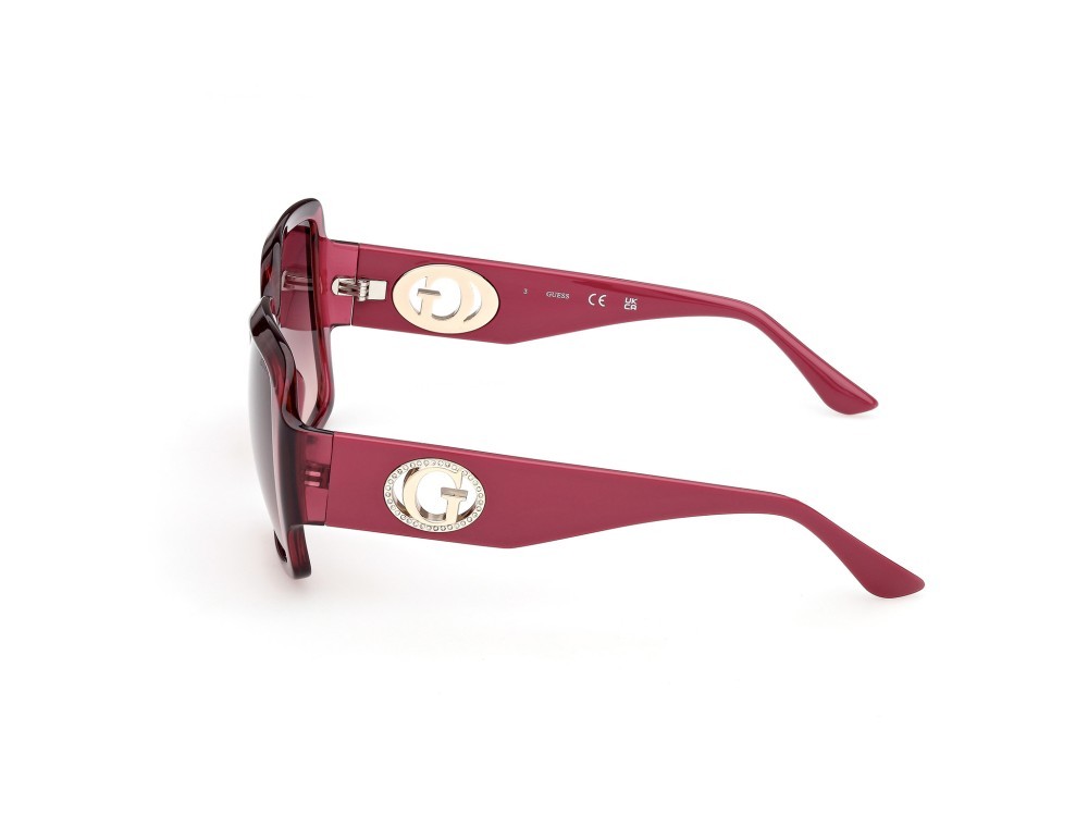 Occhiali da sole Guess GU00283 (69T) colore bordeaux lucido  forma quadrato lenti bordeaux sfumato