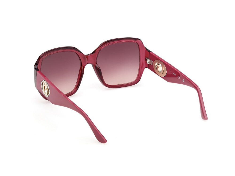 Occhiali da sole Guess GU00283 (69T) colore bordeaux lucido  forma quadrato lenti bordeaux sfumato
